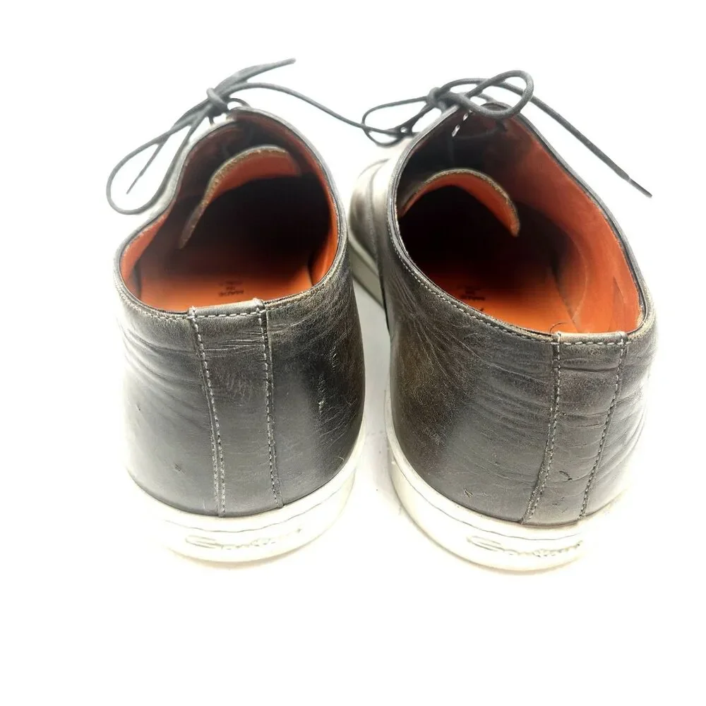 Santoni Mens Shoes 11.5 D Gray Durbin Bund Cap Toe Oxford Italian Leather